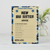 Blue Camo Baby shower - bewerkbare naam, 5x7 Kaart (Staand voorkant)