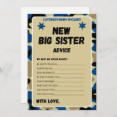 Blue Camo Baby shower - bewerkbare naam, 5x7 Kaart (Voorkant / Achterkant)