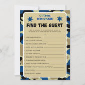 Blue Camo Baby shower - bewerkbare naam, 5x7 Kaart (Voorkant)