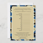 Blue Camo Baby shower - bewerkbare naam, 5x7 Kaart (Achterkant)