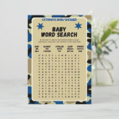 Blue Camo Baby shower - bewerkbare naam, 5x7 Kaart (Staand voorkant)