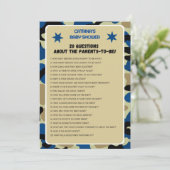 Blue Camo Baby shower - bewerkbare naam, 5x7 Kaart (Staand voorkant)