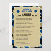 Blue Camo Baby shower - bewerkbare naam, 5x7 Kaart (Voorkant / Achterkant)
