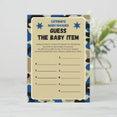 Blue Camo Baby shower - bewerkbare naam, 5x7 Kaart (Staand voorkant)