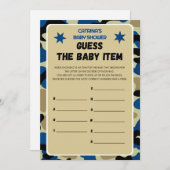 Blue Camo Baby shower - bewerkbare naam, 5x7 Kaart (Voorkant / Achterkant)