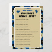Blue Camo Baby shower - bewerkbare naam, 5x7 Kaart (Voorkant / Achterkant)