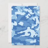 Blue Camo Baby shower Camouflage Country Boy Kaart (Achterkant)