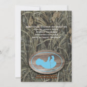 Blue Camo Baby shower Invitation Kaart (Achterkant)