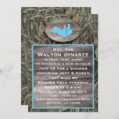 Blue Camo Baby shower Invitation Kaart (Voorkant / Achterkant)