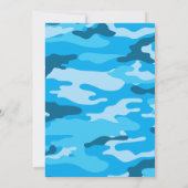 Blue Camo Baby Sprinkle Invite, camouflage burlap Kaart (Achterkant)