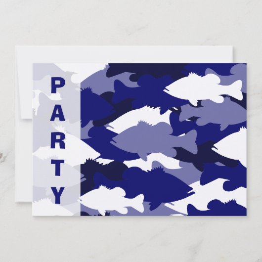 Blue Camo Bass Gevist Kaart (Voorkant)