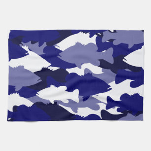 Blue Camo Bass Gevist Theedoek