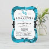 Blue Camo, Camouflage Baby shower Kaart (Staand voorkant)