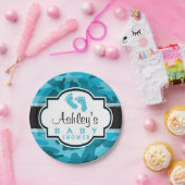 Blue Camo, Camouflage Baby shower Papieren Bordje (Feest)