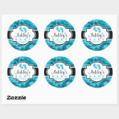Blue Camo, Camouflage Baby shower Ronde Sticker (Vel)