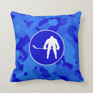 Blue Camo; Camouflage Hockey Kussen