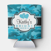 Blue Camo, Camouflage Vrijgezellenfeest Blikjeskoeler (Achterkant)