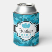 Blue Camo, Camouflage Vrijgezellenfeest Blikjeskoeler (Blikje Achterkant)