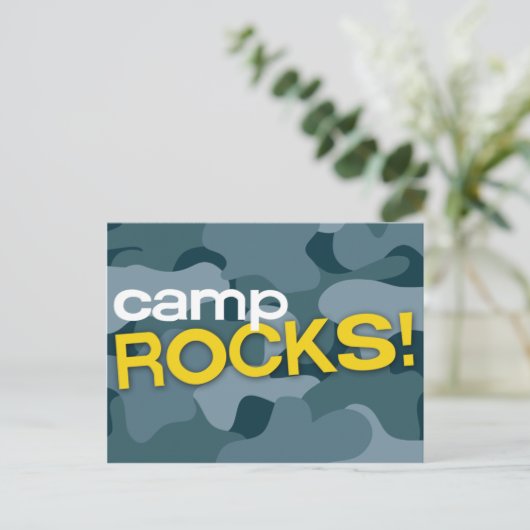 Blue Camo CAMP ROCKS Briefkaart (Staand voorkant)
