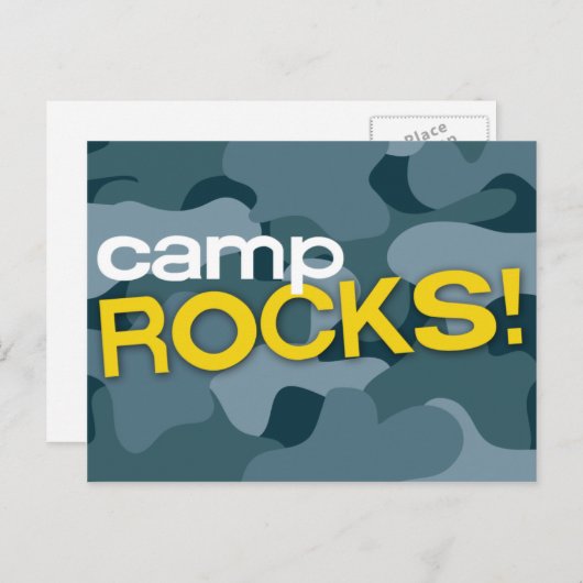 Blue Camo CAMP ROCKS Briefkaart (Voorkant / Achterkant)