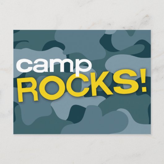 Blue Camo CAMP ROCKS Briefkaart (Voorkant)
