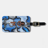 Blue Camo Dancer #1 Luggage Tag Bagagelabel (Voorkant horizontaal)