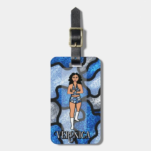 Blue Camo Dancer #2 Luggage Tag Bagagelabel (Voorkant verticaal)
