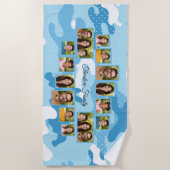Blue Camo Dot Photo Collage Family Strandlaken (Voorkant)