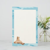 Blue Camo en Combat Boots Briefpapier (Staand voorkant)