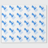 BLUE CAMO First Birthday Custom Name V03a Cadeaupapier (Vlak)