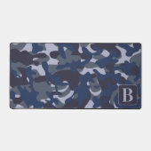 Blue Camo gepersonaliseerde Monogram Marine Camouf Bureaumat (Voorkant)