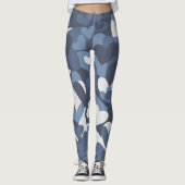 Blue Camo Hearts Patterned | LEGGINGS (Voorkant)