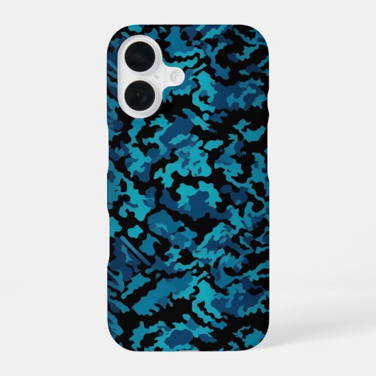 Blue Camo iPhone 16 Hoesje (Achterkant)