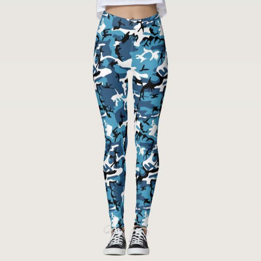 Blue Camo Leggings (Voorkant)