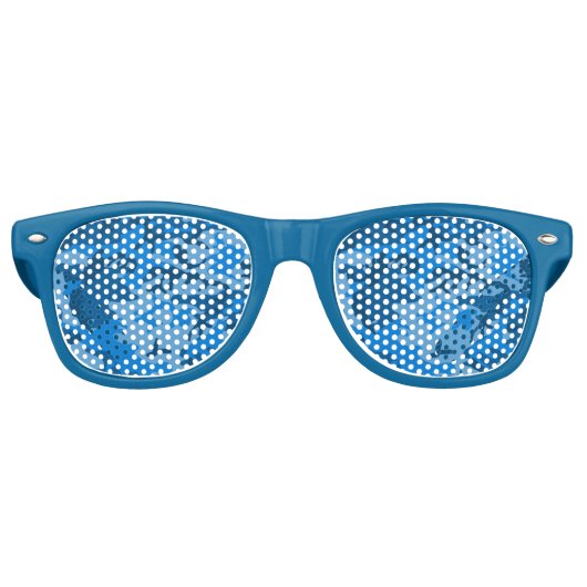 Blue Camo Lens Sunbril/Shades Retro Zonnebril (Voorkant)