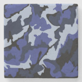 Blue Camo, marmer Stone Onderzetter (Voorkant)