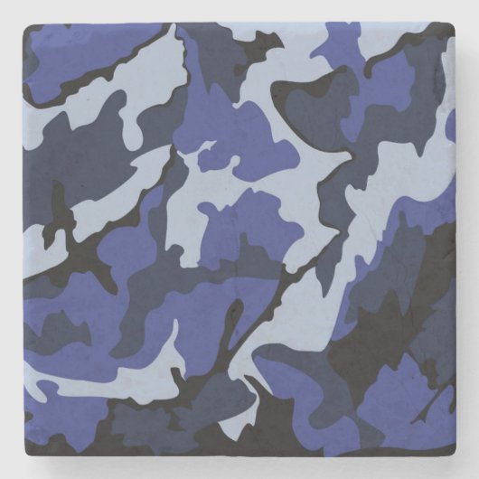 Blue Camo, marmer Stone Onderzetter (Voorkant)