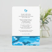 Blue Camo meisje gedicht baby shower dank u opmerk Kaart (Staand voorkant)