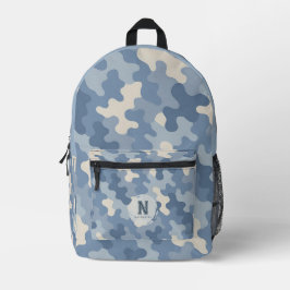 Blue Camo Militair Monogram Bedrukte Rugzak