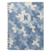 Blue Camo Militair Monogram Notitieboek (Voorkant)