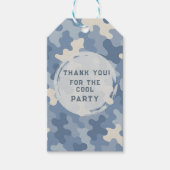 Blue Camo Militaire verjaardag Cadeaulabel (Voorkant)