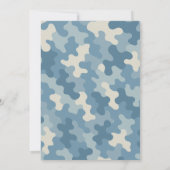 Blue Camo Militaire Verjaardag | legerpartij Kaart (Achterkant)