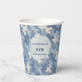 Blue Camo Militaire verjaardag Papieren Bekers