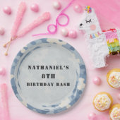 Blue Camo Militaire Verjaardag Papieren Bordje (Feest)