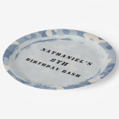 Blue Camo Militaire Verjaardag Papieren Bordje (Gekanteld)