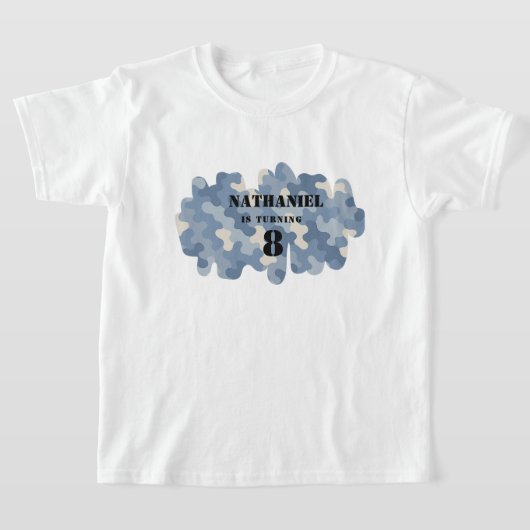 Blue Camo Military | Verjaardag van het leger T-shirt (Laagn)