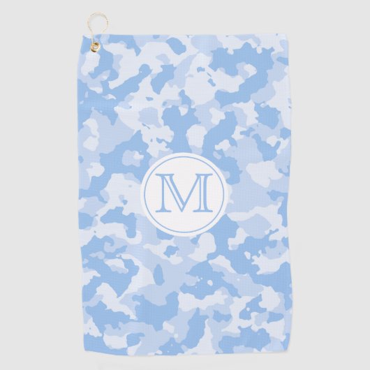 Blue Camo | Monogrammen van het Camouflage Pattern Golfhanddoek (Voorkant)