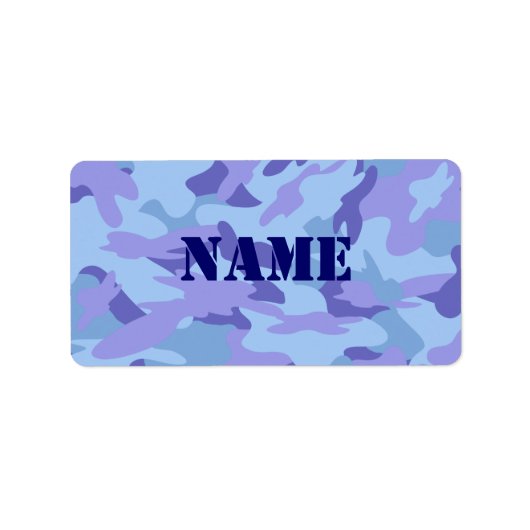 Blue Camo Name Label Stickers (Voorkant)