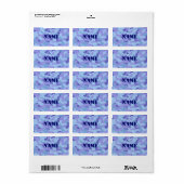 Blue Camo Name Label Stickers (Full Sheet)