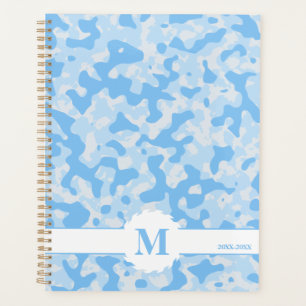 Blue Camo Pattern Abstract Art Decor Design Planner